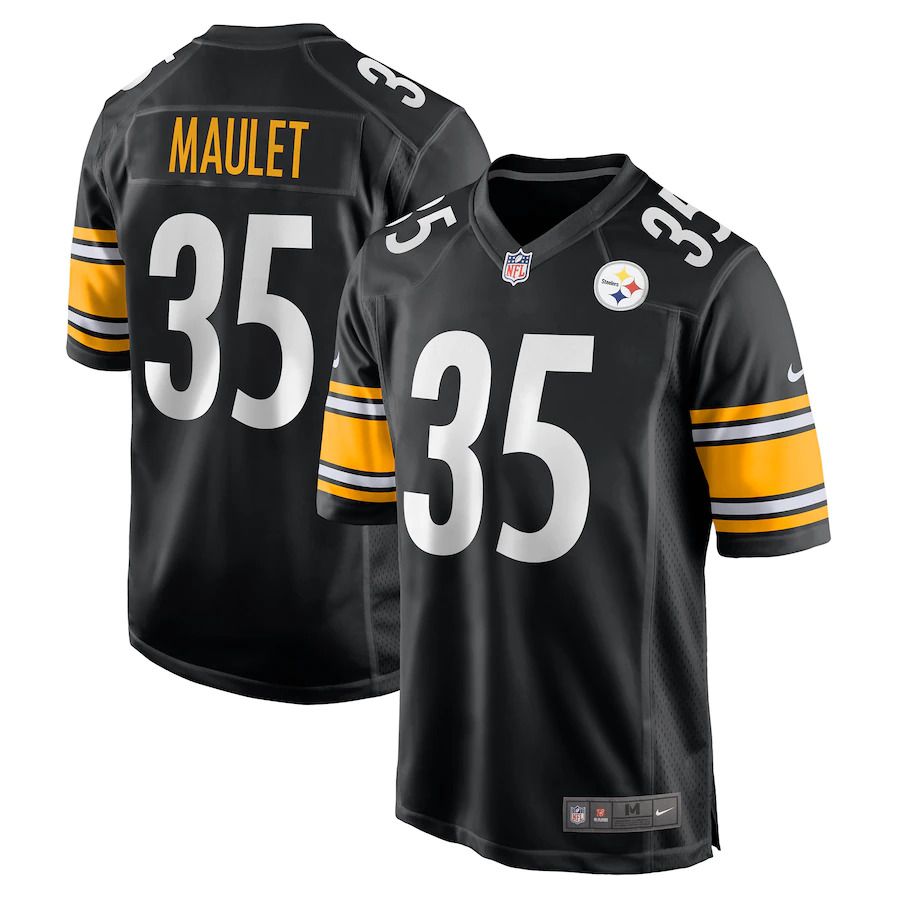 Men Pittsburgh Steelers 35 Arthur Maulet Nike Black Game NFL Jersey